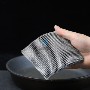 316L StainlessSteel Chainmail Cleaning Scrubber-the Second Generation Product with A Silicone Core