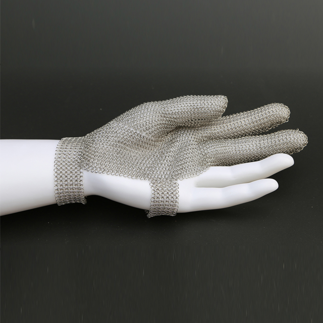 3201-Three Finger Wrist Ring Mesh Glove With Hook Strap