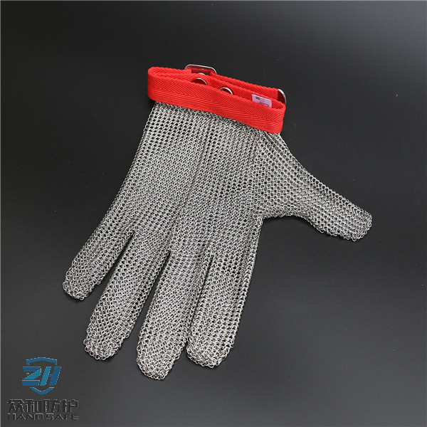 Five Fingers Stainless Steel Ring Mesh Safety Glove for Cut Resistant 