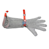 19CM Long Sleeve TPU Strap Stainless Steel Metal Mesh Gloves